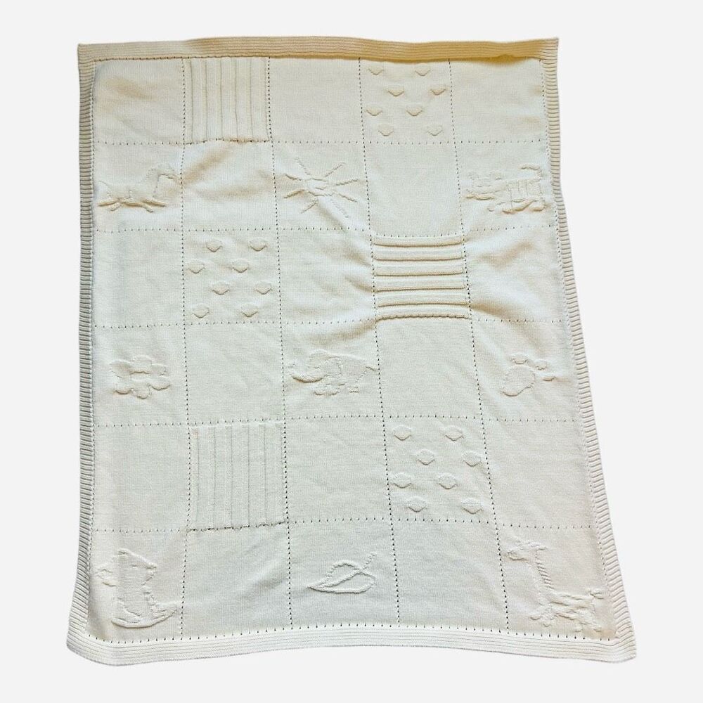 Baby Carters Child of Mine Vintage Embossed Animal Elephant Sun Quilt Blanket